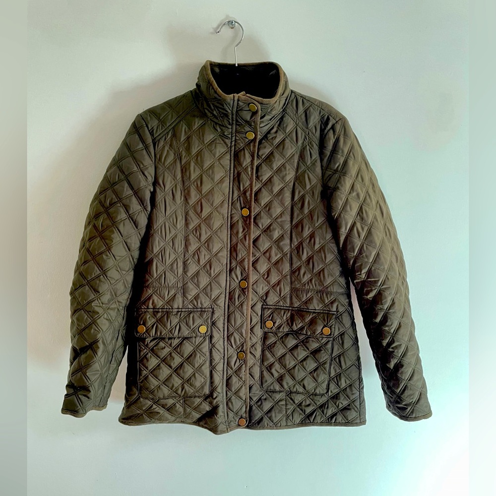 Lucky Brand Quilted Jacket - Army Green - Size Medium